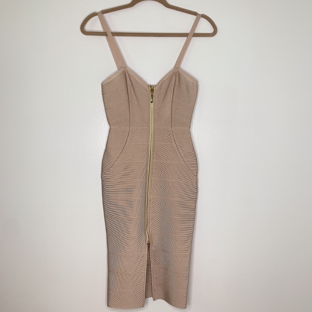 Tan bandage dress